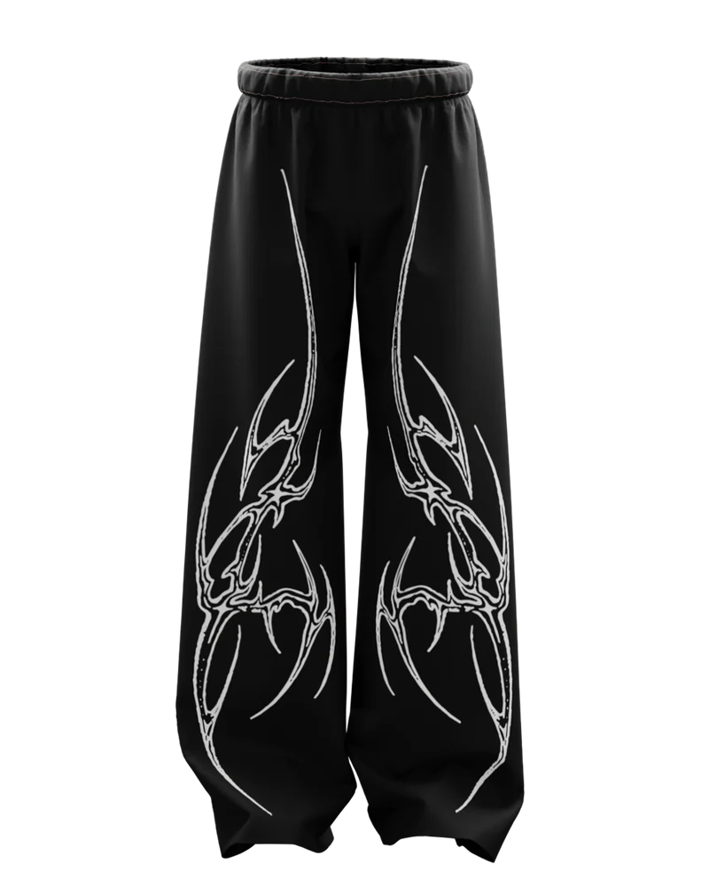 Maxus Black Unisex Straight Fit Baggy Pants