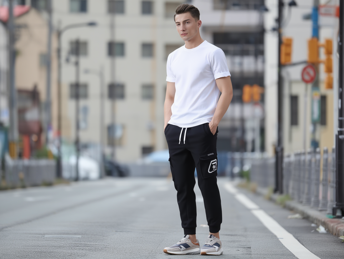 Long Olive Green Cargo Joggers