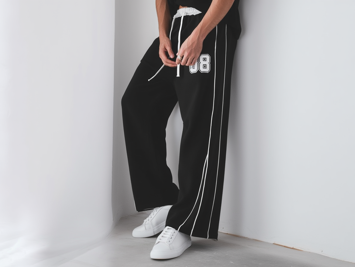 Triple-Stripe Wide-Leg Lower – Ultra Comfort Streetwear Fit