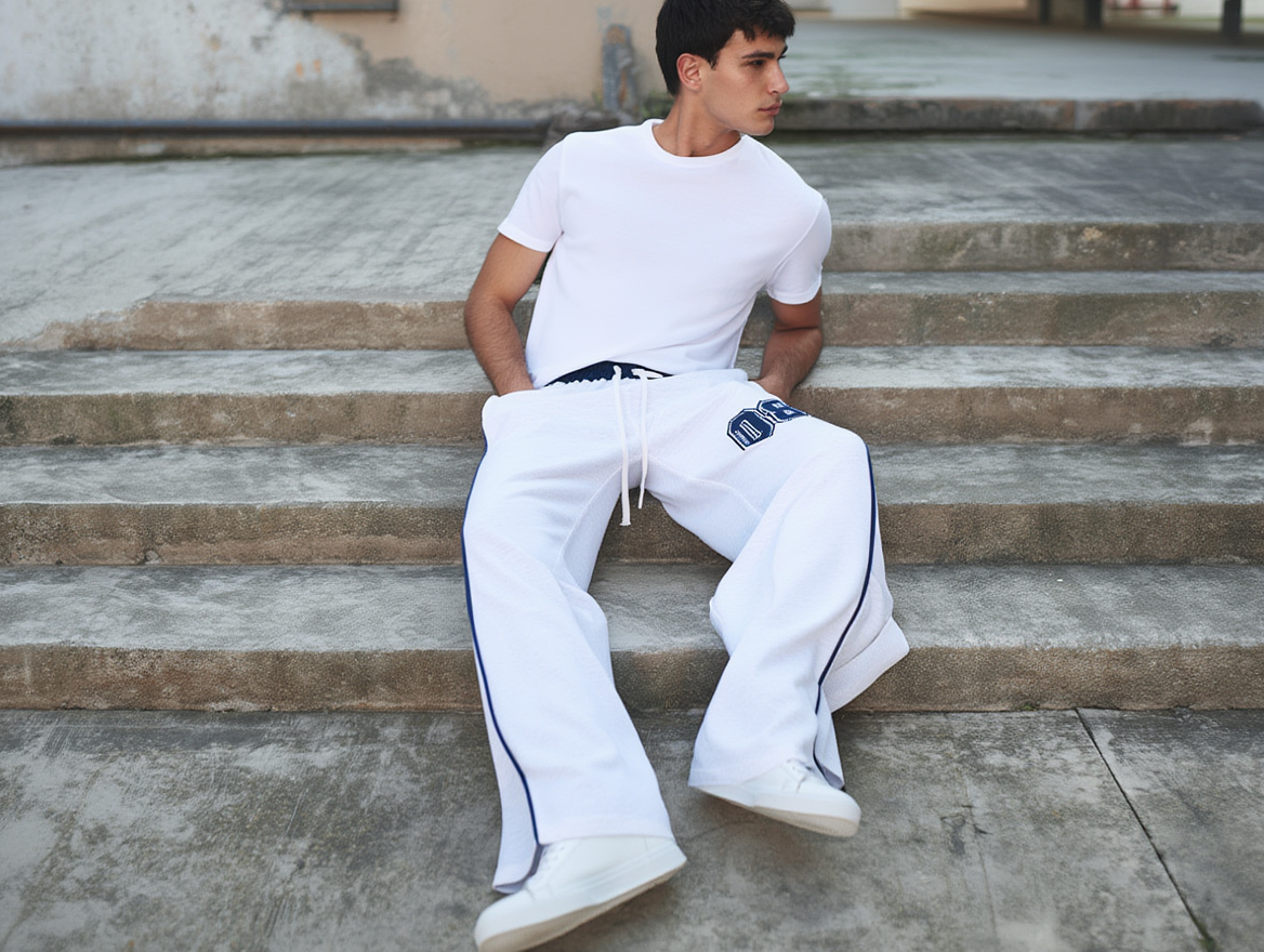 Triple-Stripe Wide-Leg Lower – Ultra Comfort Streetwear Fit