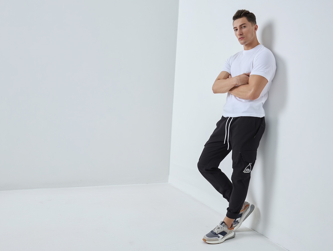 Long Olive Green Cargo Joggers