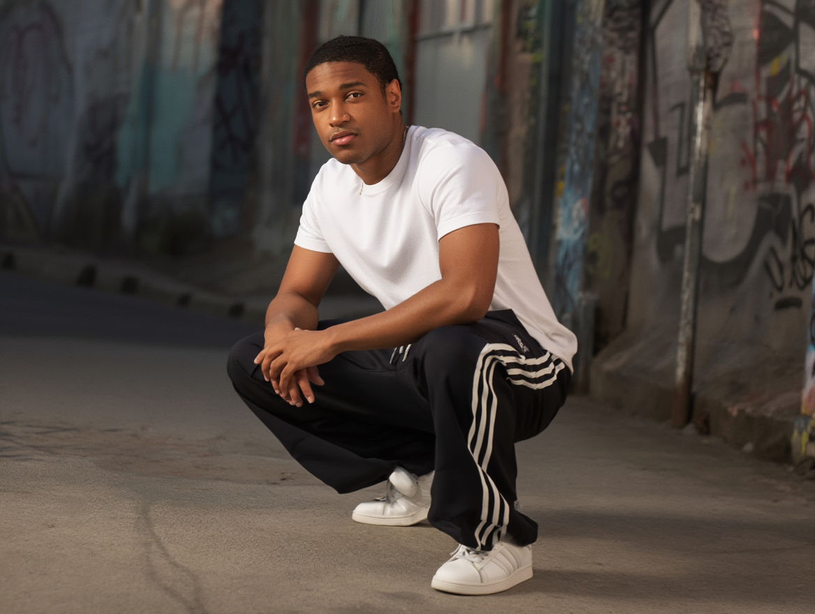 Men’s Wide-Leg Triple-Stripe Track Pants – Premium Streetwear Fit