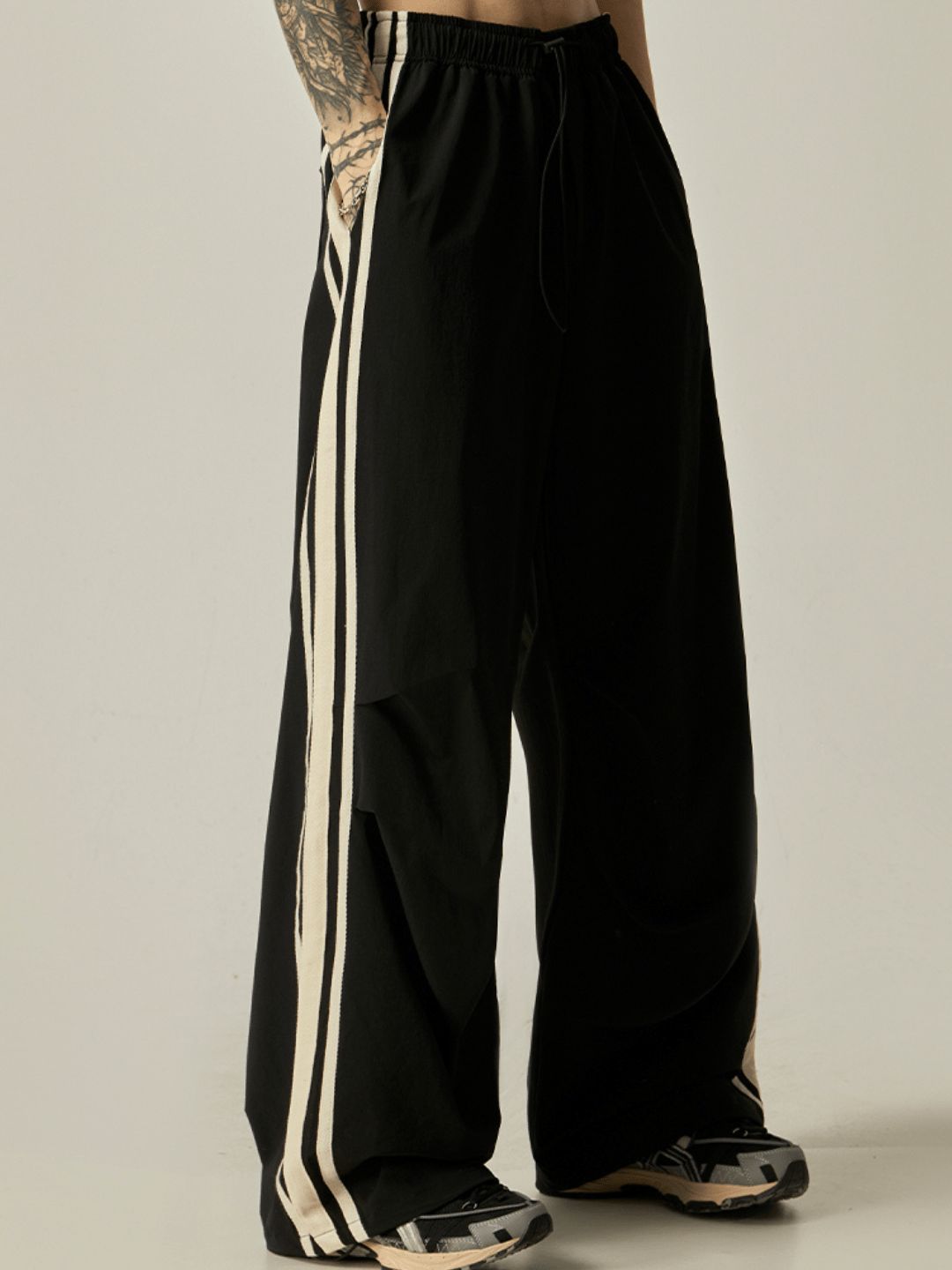 Men’s Classic Triple-Stripe Wide-Leg Track Pants – Ultra Street Style