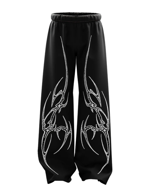 Maxus Black Unisex Straight Fit Baggy Pants