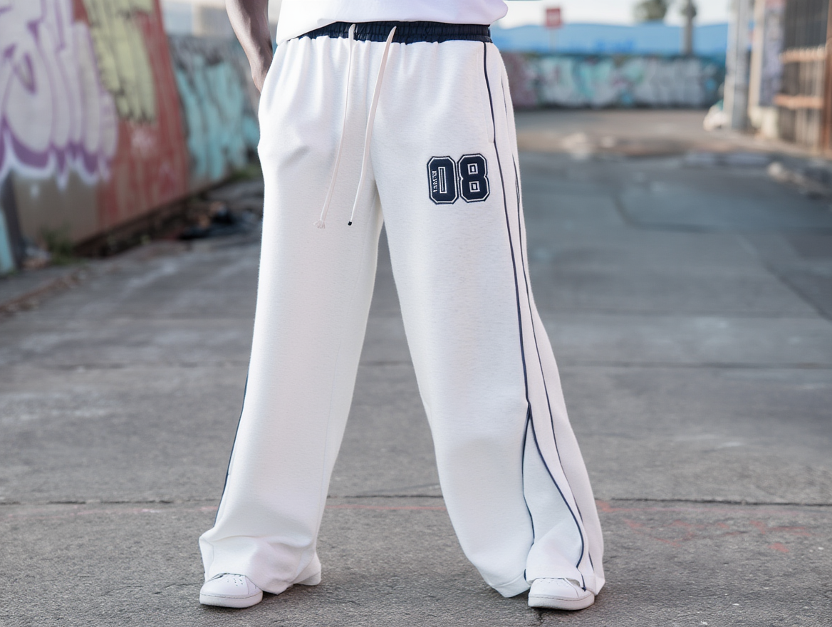 Triple-Stripe Wide-Leg Lower – Ultra Comfort Streetwear Fit